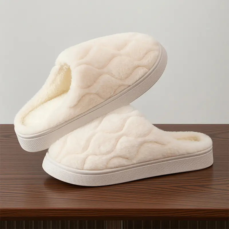 Plush Warm Maternity Slippers Brown Winter Women's - Image 14