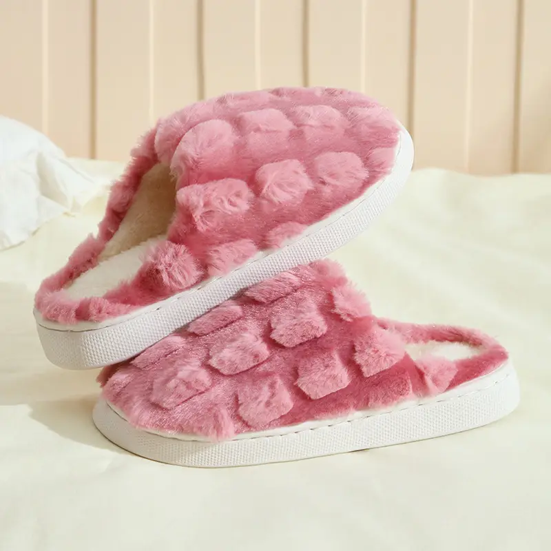 Plush Warm Maternity Slippers Brown Winter Women's - Image 37