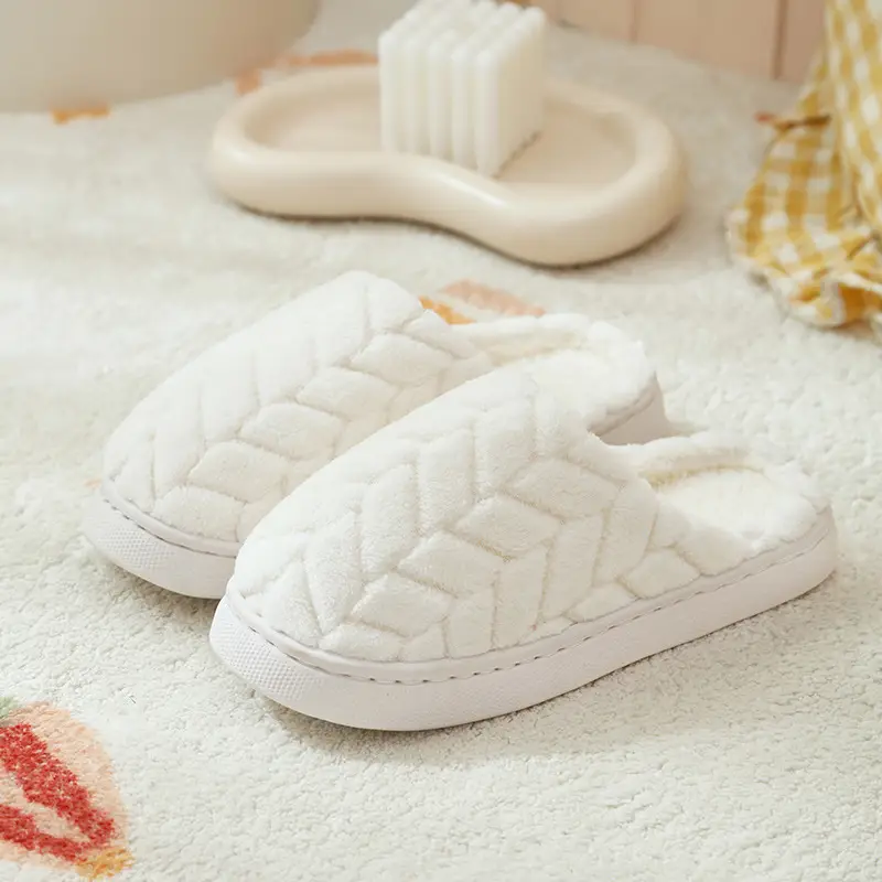 Plush Warm Maternity Slippers Brown Winter Women's - Image 8