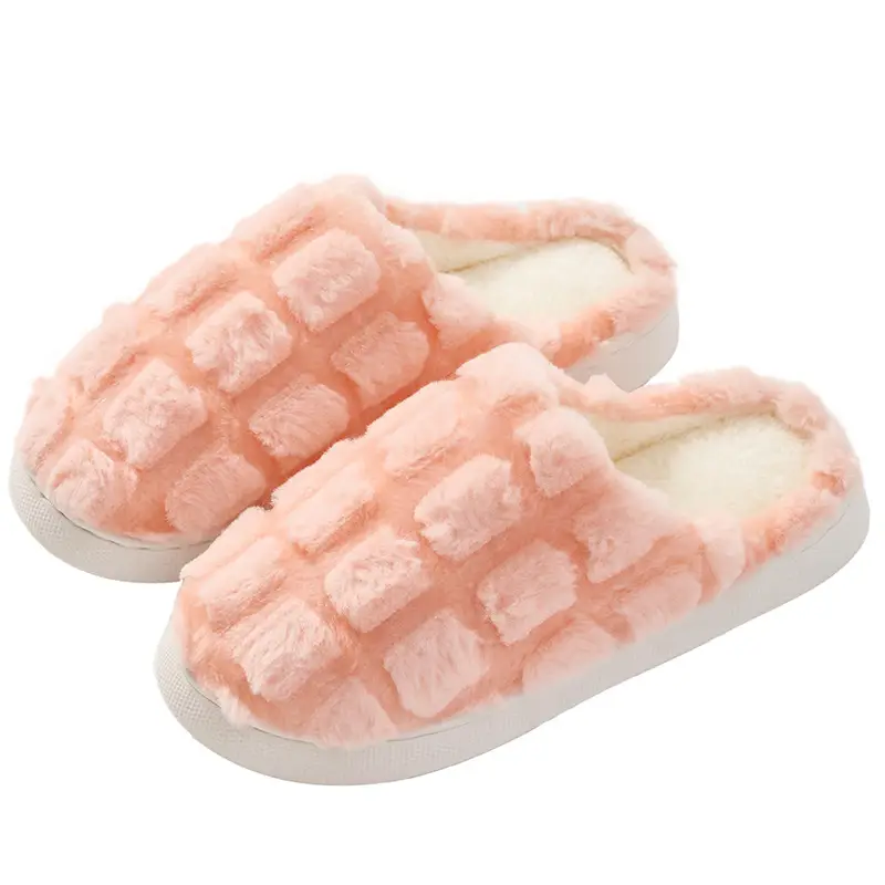 Winter Warm Cotton Indoor Slippers Brown