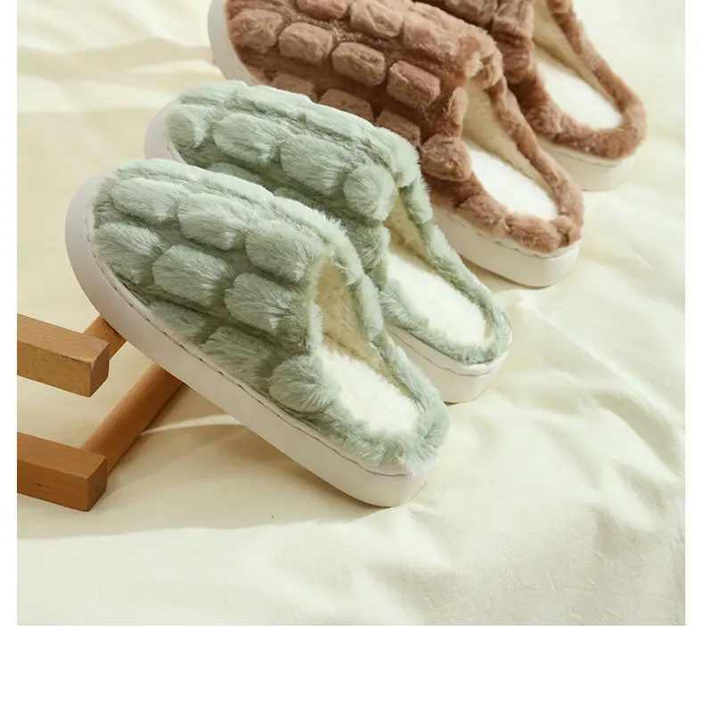 Winter Warm Cotton Indoor Slippers Brown — feature 14