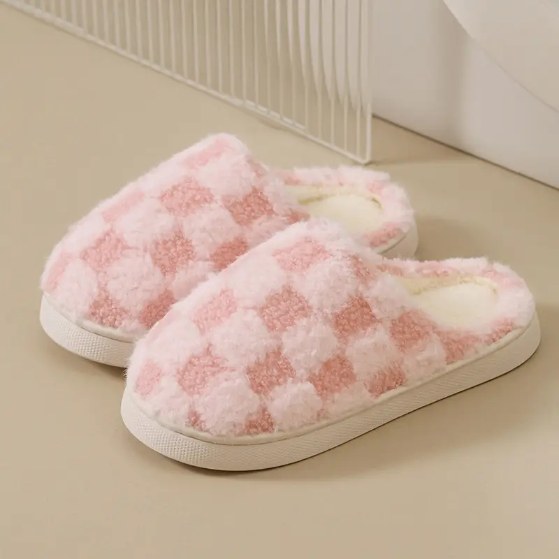 Winter Warm Cotton Indoor Slippers Brown