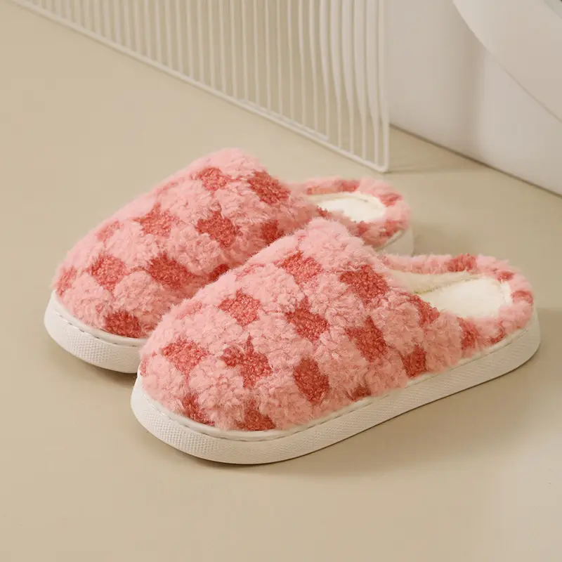 Winter Warm Cotton Indoor Slippers Brown
