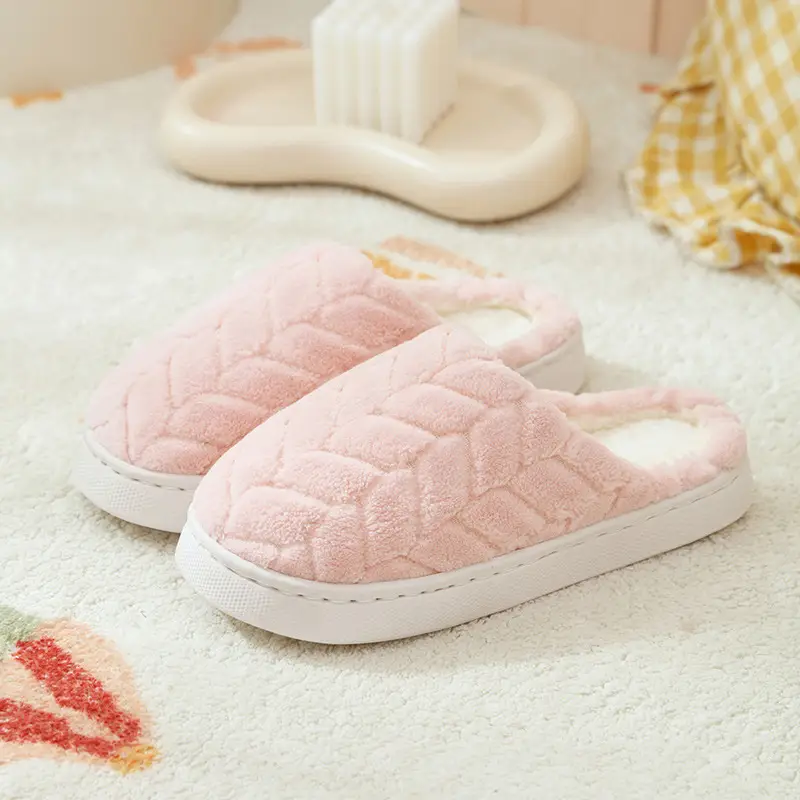 Winter Warm Cotton Indoor Slippers Brown