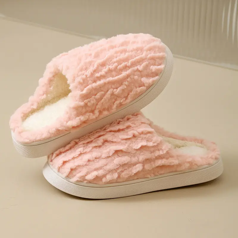 Winter Warm Cotton Indoor Slippers Brown