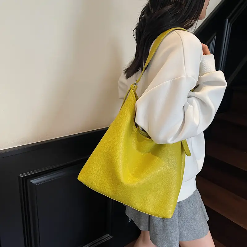 Women's Brown Leather Bucket Bag 2025 New Arrival - Image 8