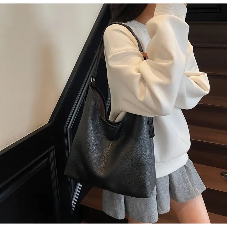 Women's Brown Leather Bucket Bag 2025 New Arrival — feature 15