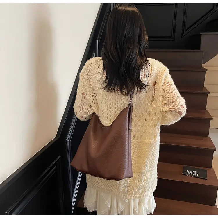Women's Brown Leather Bucket Bag 2025 New Arrival — feature 20