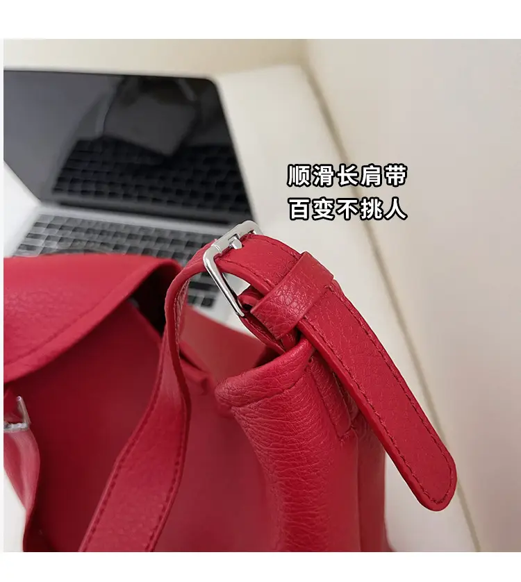 Women's Brown Leather Bucket Bag 2025 New Arrival — feature 5