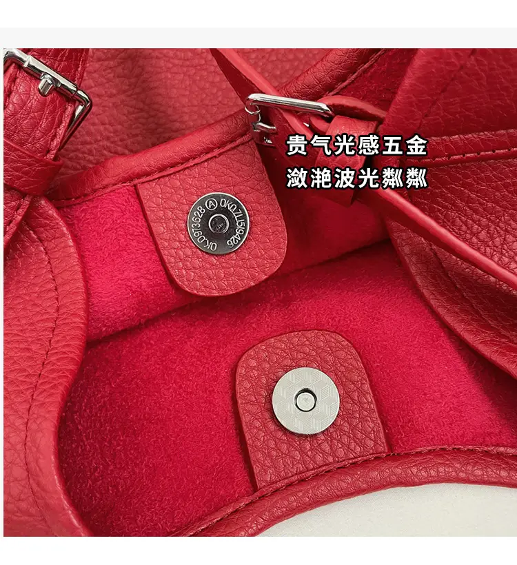 Women's Brown Leather Bucket Bag 2025 New Arrival — feature 6