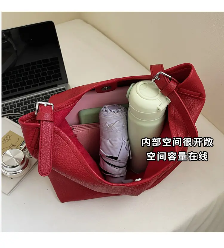 Women's Brown Leather Bucket Bag 2025 New Arrival — feature 9