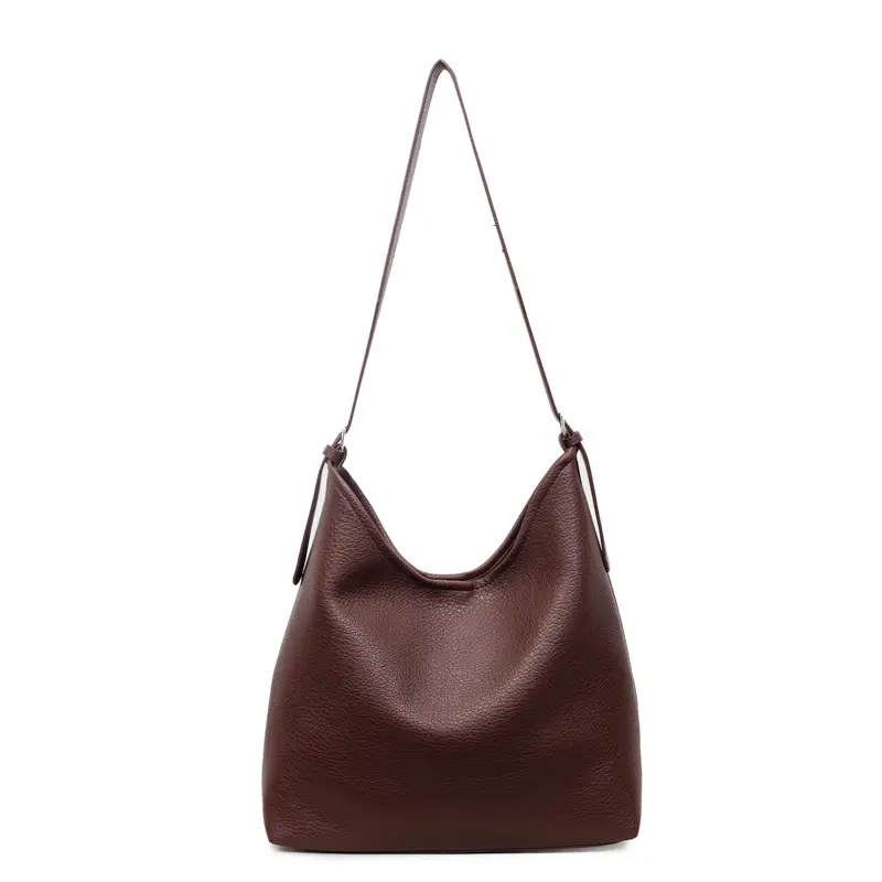 Women's Brown Leather Bucket Bag 2025 New Arrival - Image 5