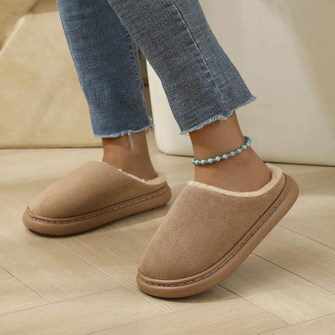 2025 Cotton Slippers for Women and Couples, Indoor Non-Slip Warm Cotton Shoes with Heel Cover, Men's Thick-Soled Unisex Style - Image 5