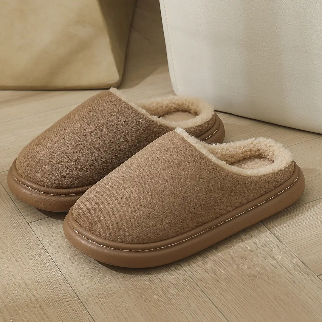 2025 Cotton Slippers for Women and Couples, Indoor Non-Slip Warm Cotton Shoes with Heel Cover, Men's Thick-Soled Unisex Style — feature 11