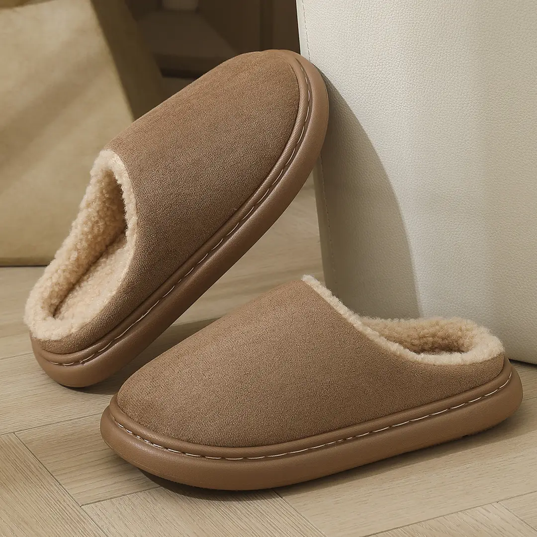 2025 Cotton Slippers for Women and Couples, Indoor Non-Slip Warm Cotton Shoes with Heel Cover, Men's Thick-Soled Unisex Style — feature 12