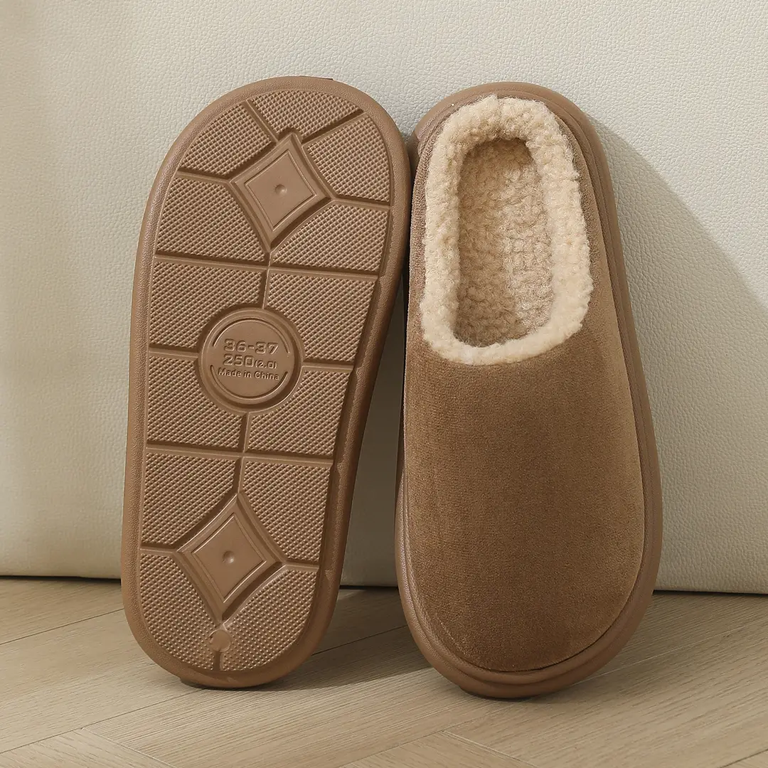 2025 Cotton Slippers for Women and Couples, Indoor Non-Slip Warm Cotton Shoes with Heel Cover, Men's Thick-Soled Unisex Style — feature 13