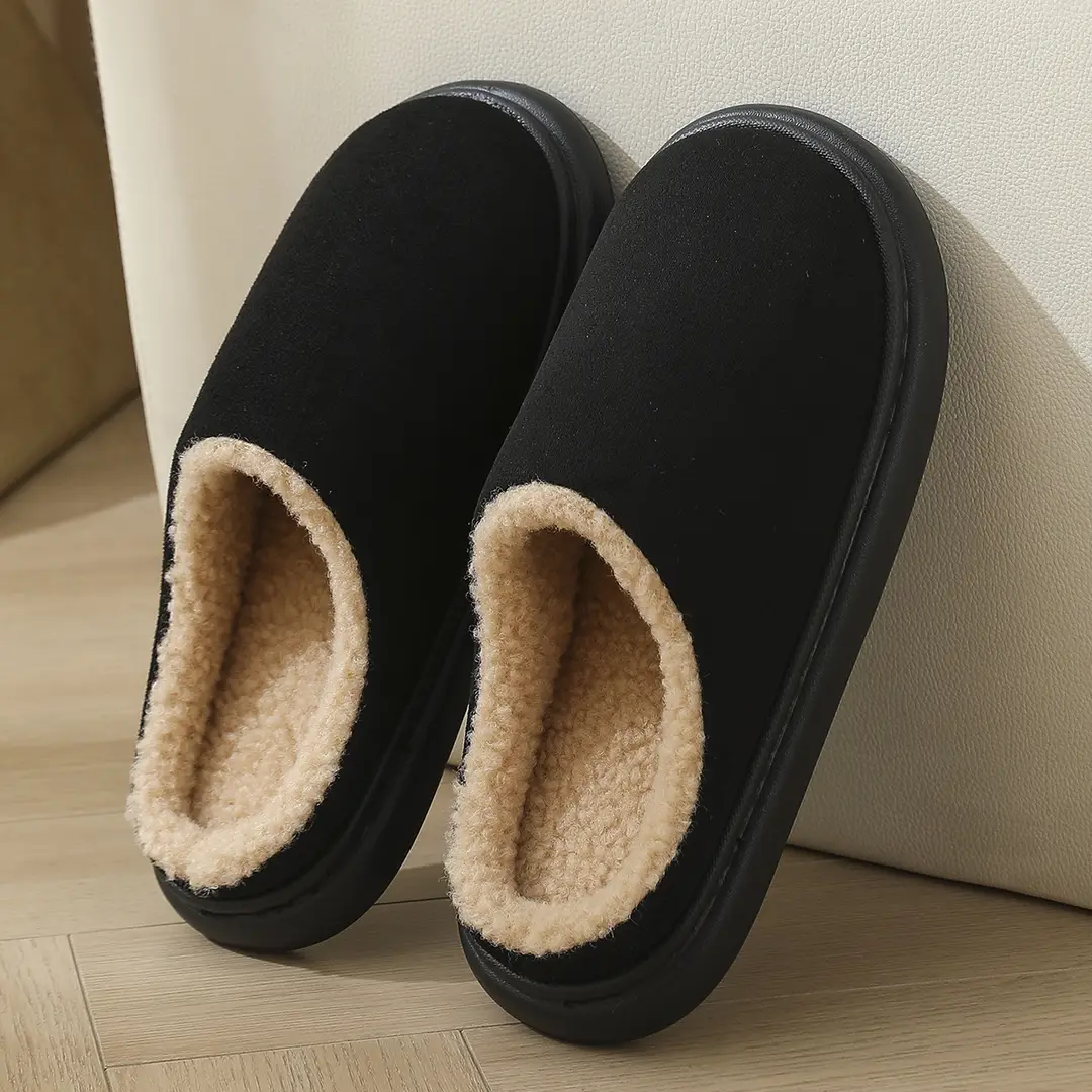2025 Cotton Slippers for Women and Couples, Indoor Non-Slip Warm Cotton Shoes with Heel Cover, Men's Thick-Soled Unisex Style — feature 3