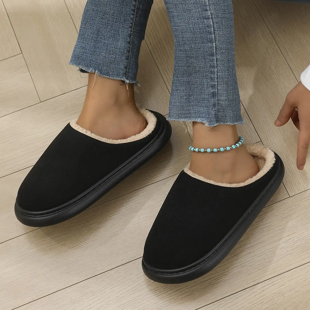 2025 Cotton Slippers for Women and Couples, Indoor Non-Slip Warm Cotton Shoes with Heel Cover, Men's Thick-Soled Unisex Style — feature 4