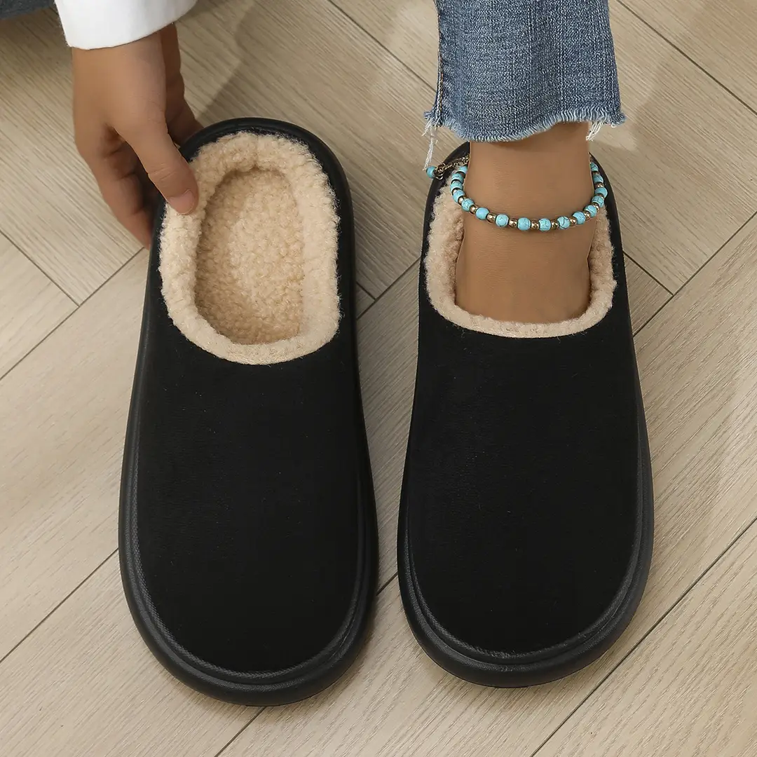 2025 Cotton Slippers for Women and Couples, Indoor Non-Slip Warm Cotton Shoes with Heel Cover, Men's Thick-Soled Unisex Style — feature 5