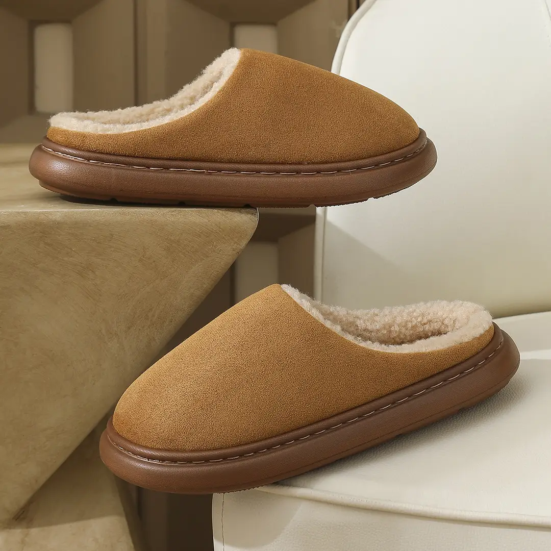 2025 Cotton Slippers for Women and Couples, Indoor Non-Slip Warm Cotton Shoes with Heel Cover, Men's Thick-Soled Unisex Style — feature 7
