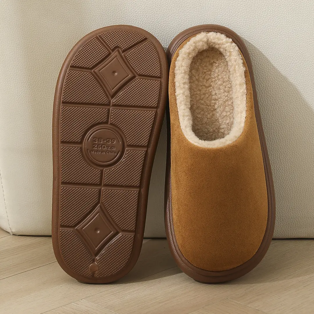 2025 Cotton Slippers for Women and Couples, Indoor Non-Slip Warm Cotton Shoes with Heel Cover, Men's Thick-Soled Unisex Style — feature 8