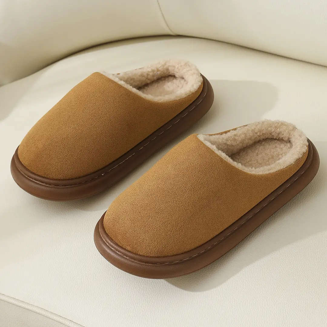 2025 Cotton Slippers for Women and Couples, Indoor Non-Slip Warm Cotton Shoes with Heel Cover, Men's Thick-Soled Unisex Style - Image 2
