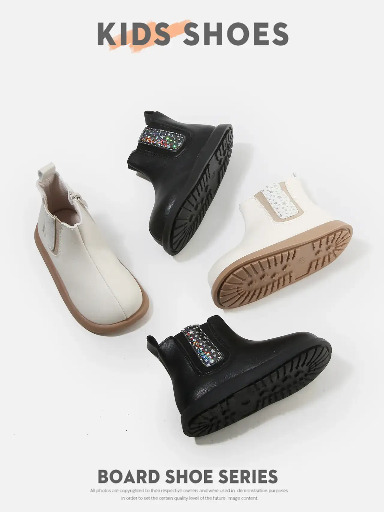 Kids Korean Style Boots White Leather Short Ankle — feature 16