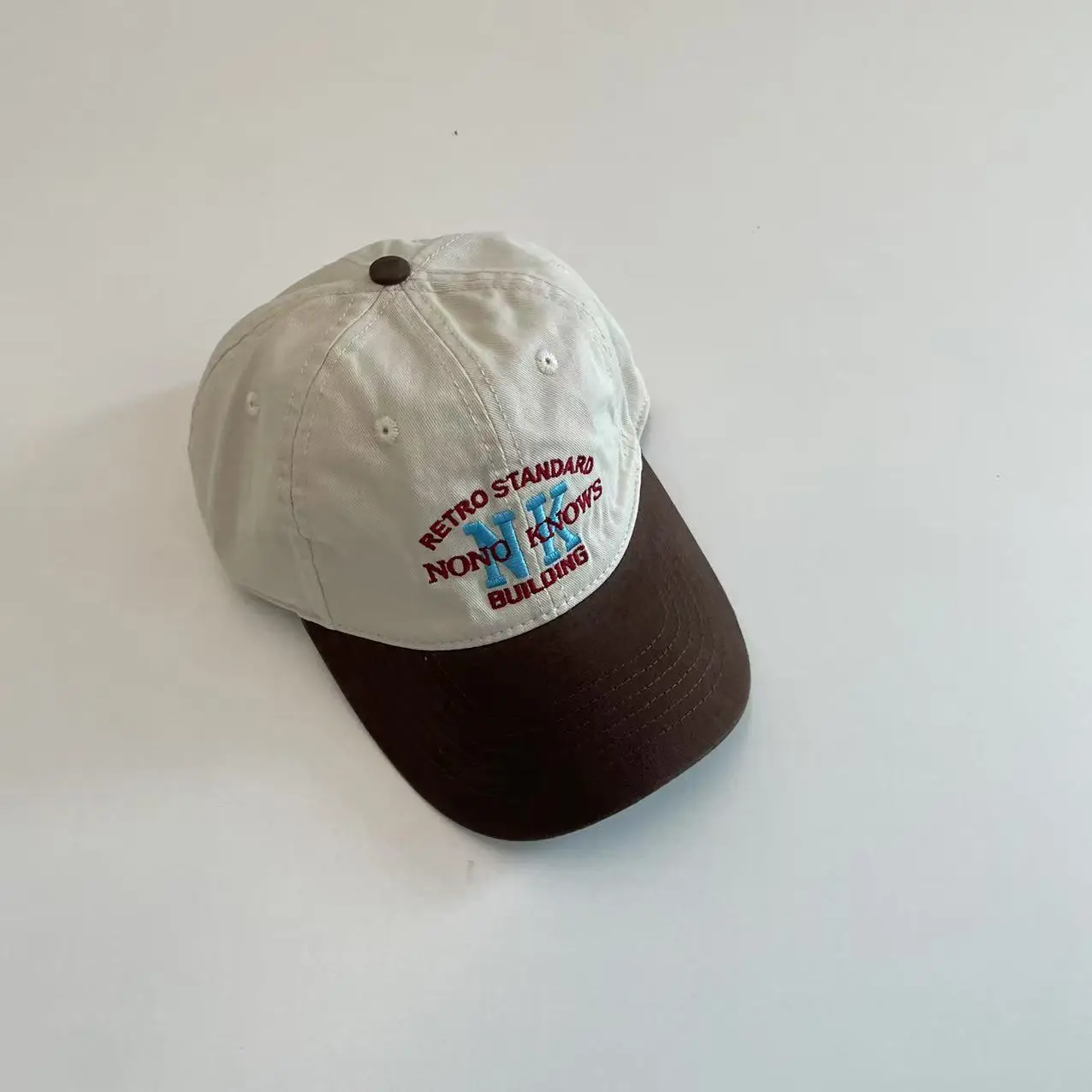 Children's Color-Blocked Baseball Caps with Embroidered Letters - Image 4