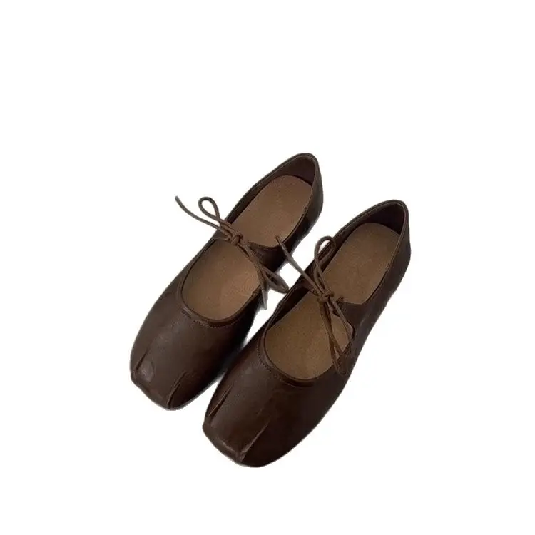 Lace-Up Mary Jane Shoes for Women 2025 Autum New Round-Toe Flat Ballet Shoes Shallow Mouth Flats Trendy - Image 7