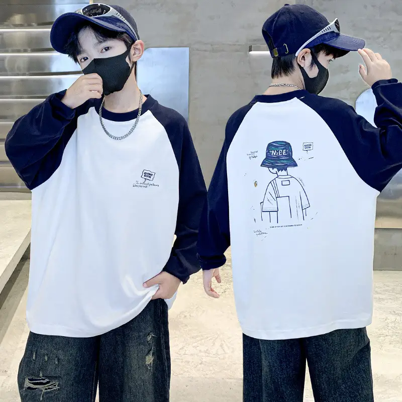 Boys Long Sleeve T-Shirt Black Graphic Print 2025 - Image 8