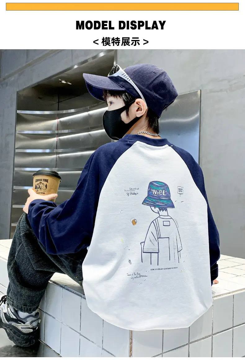 Boys Long Sleeve T-Shirt Black Graphic Print 2025 — feature 19
