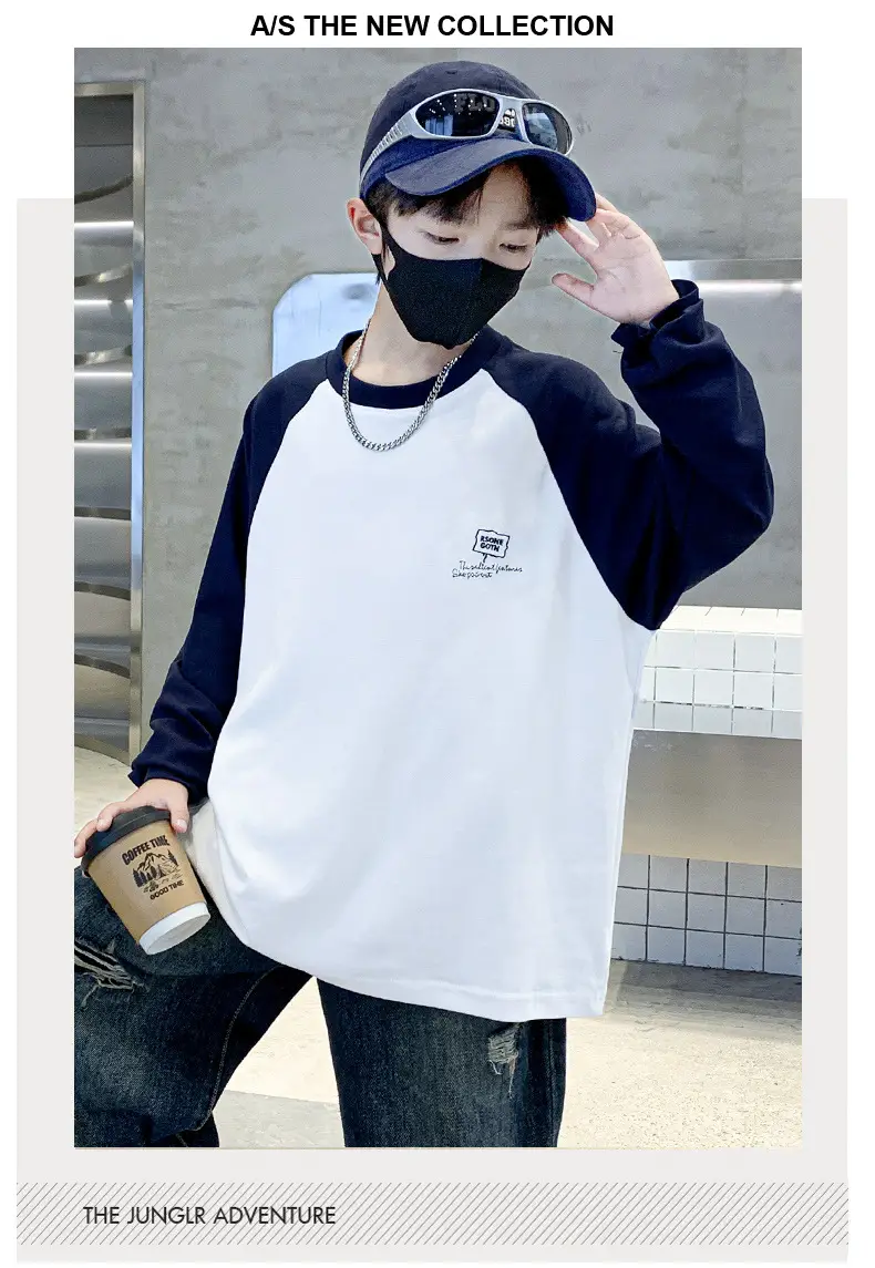 Boys Long Sleeve T-Shirt Black Graphic Print 2025 — feature 20