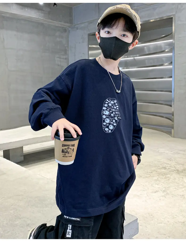 Boys Long Sleeve T-Shirt Black Graphic Print 2025 — feature 4