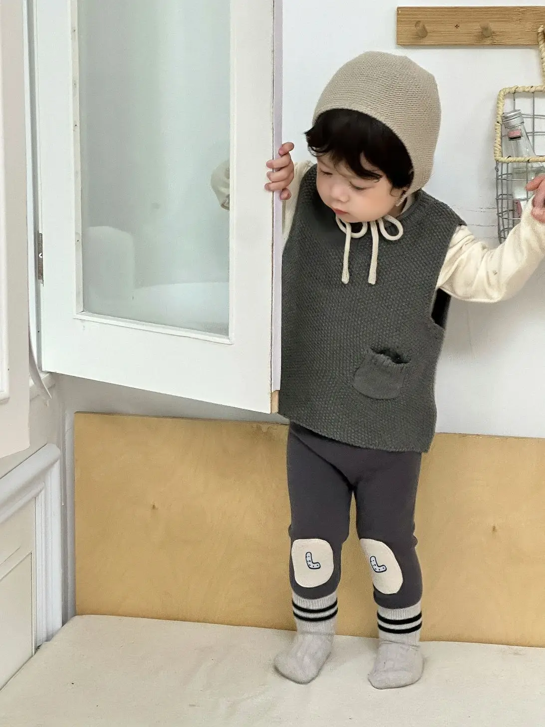 Kids Knitted Vest & Leggings Set Spring New Baby Clothes - Image 5