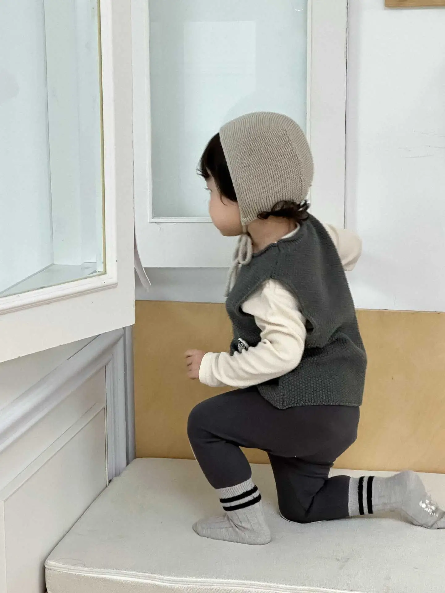 Kids Knitted Vest & Leggings Set Spring New Baby Clothes - Image 6