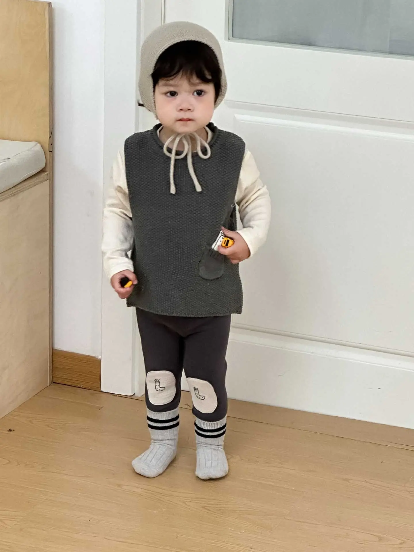 Kids Knitted Vest & Leggings Set Spring New Baby Clothes - Image 8