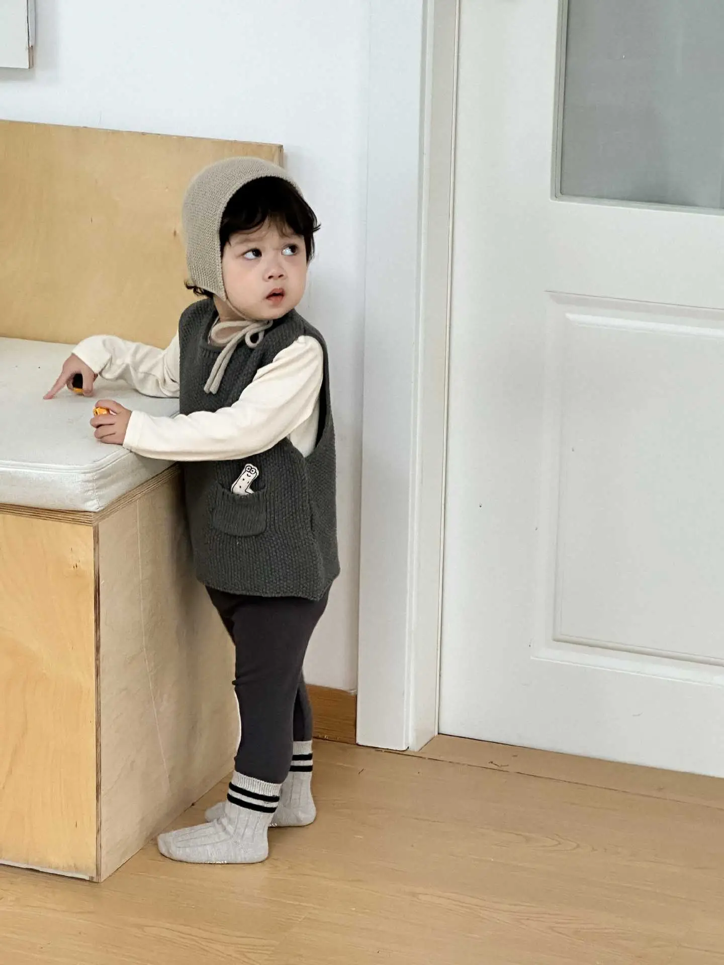 Kids Knitted Vest & Leggings Set Spring New Baby Clothes — feature 9