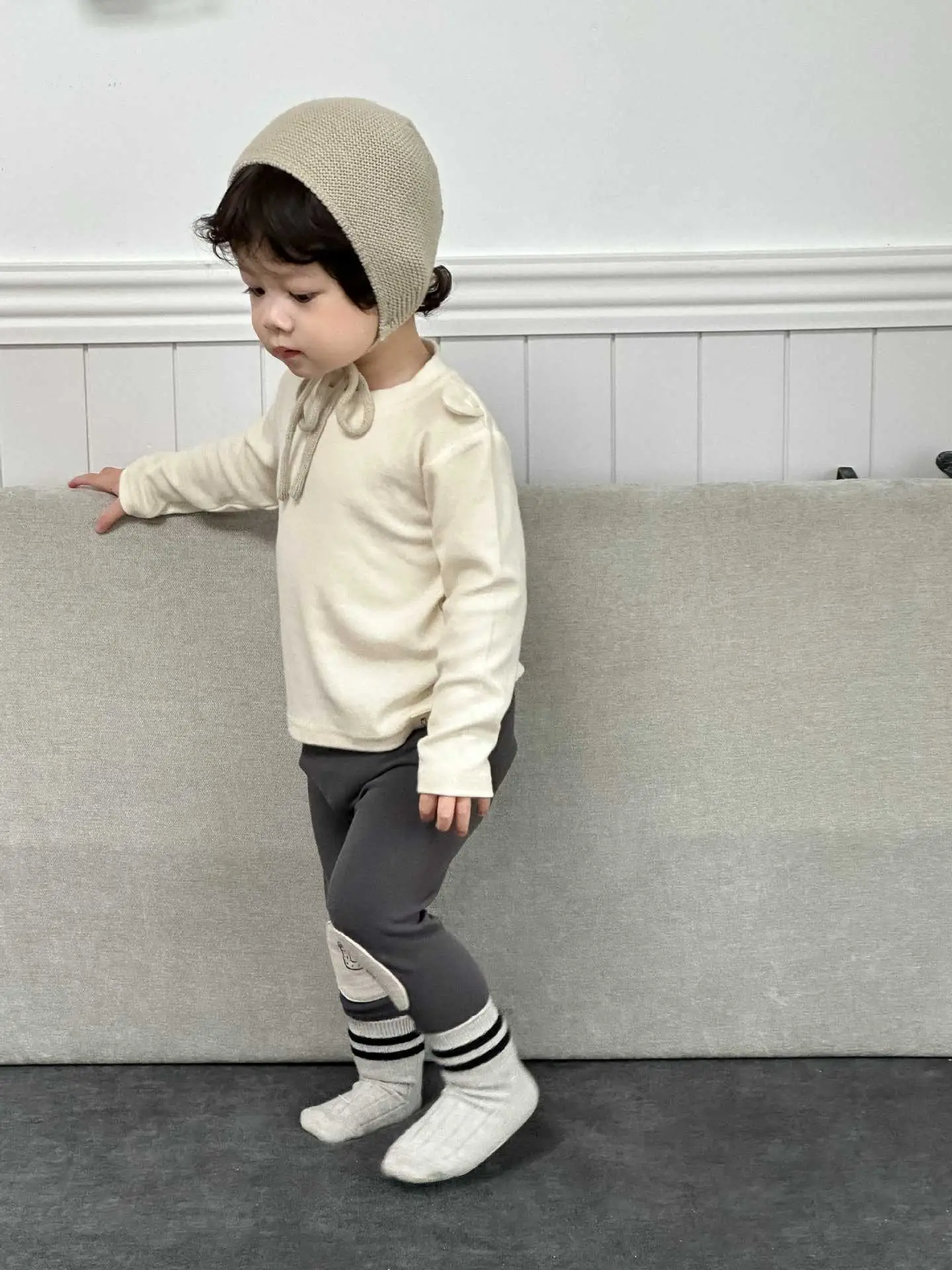 Kids Knitted Vest & Leggings Set Spring New Baby Clothes - Image 2
