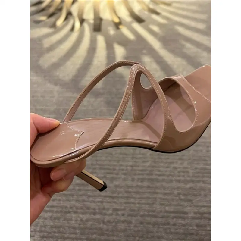 This Year's Trendy Sandals for Women 2026 Summer New Style Thin Heel Square Toe Hollow Open-Toe Slip-On Sandals for Outdoor Wear Women's Summer Must-Have - Image 7