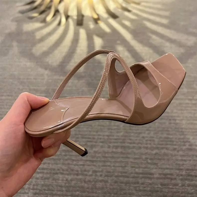 This Year's Trendy Sandals for Women 2026 Summer New Style Thin Heel Square Toe Hollow Open-Toe Slip-On Sandals for Outdoor Wear Women's Summer Must-Have — feature 3