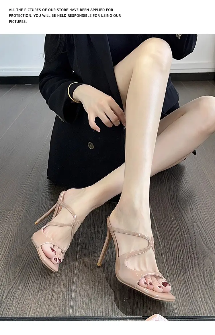 High-Appearance Value, Comfortable Cross-Strap Square-Toe Stiletto Sandals for Women, 2026 Summer New Nude Color Sexy Slippers — feature 10