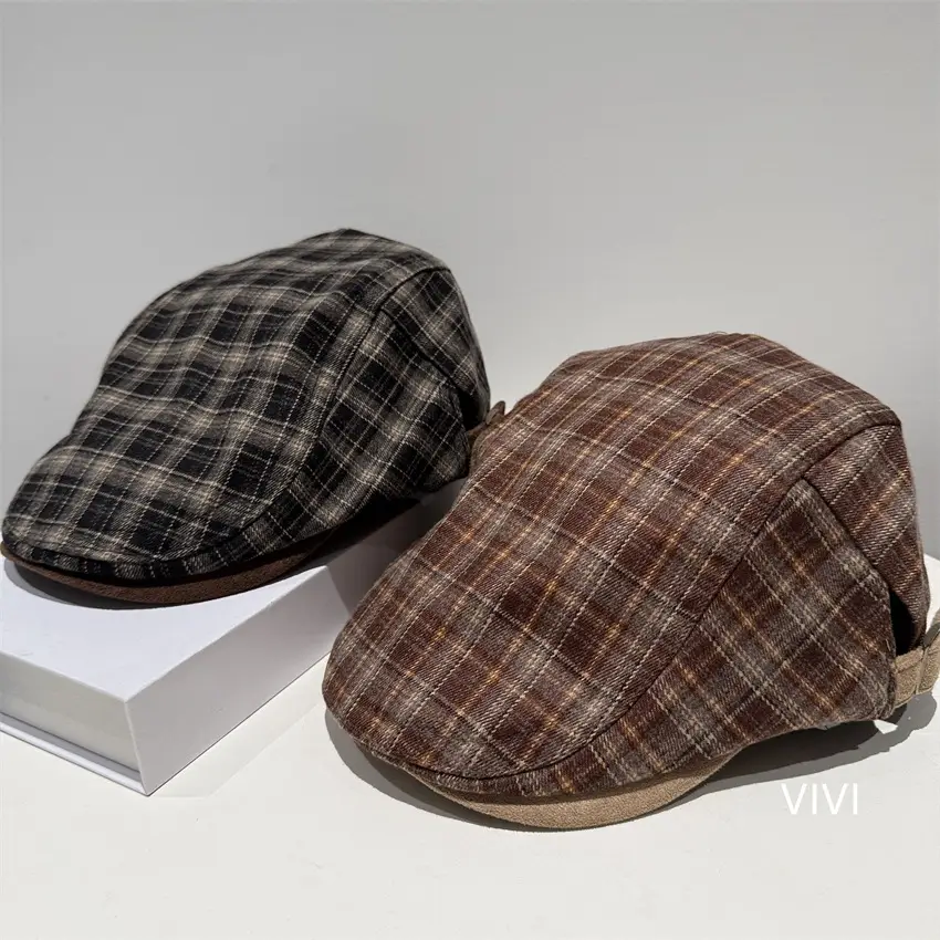 British Plaid Duckbill Sunshade Cap - Image 5