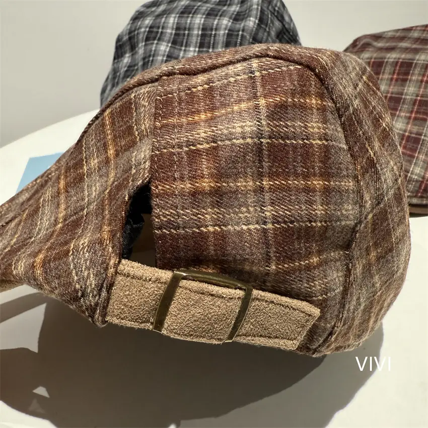 British Plaid Duckbill Sunshade Cap - Image 6