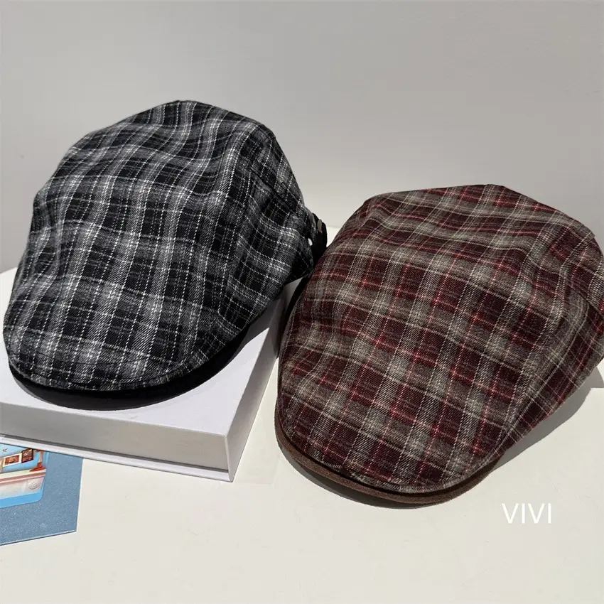 British Plaid Duckbill Sunshade Cap — feature 2