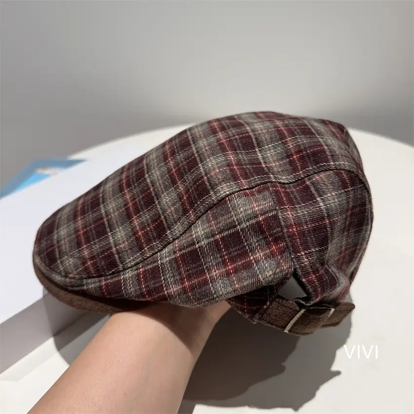 British Plaid Duckbill Sunshade Cap - Image 2