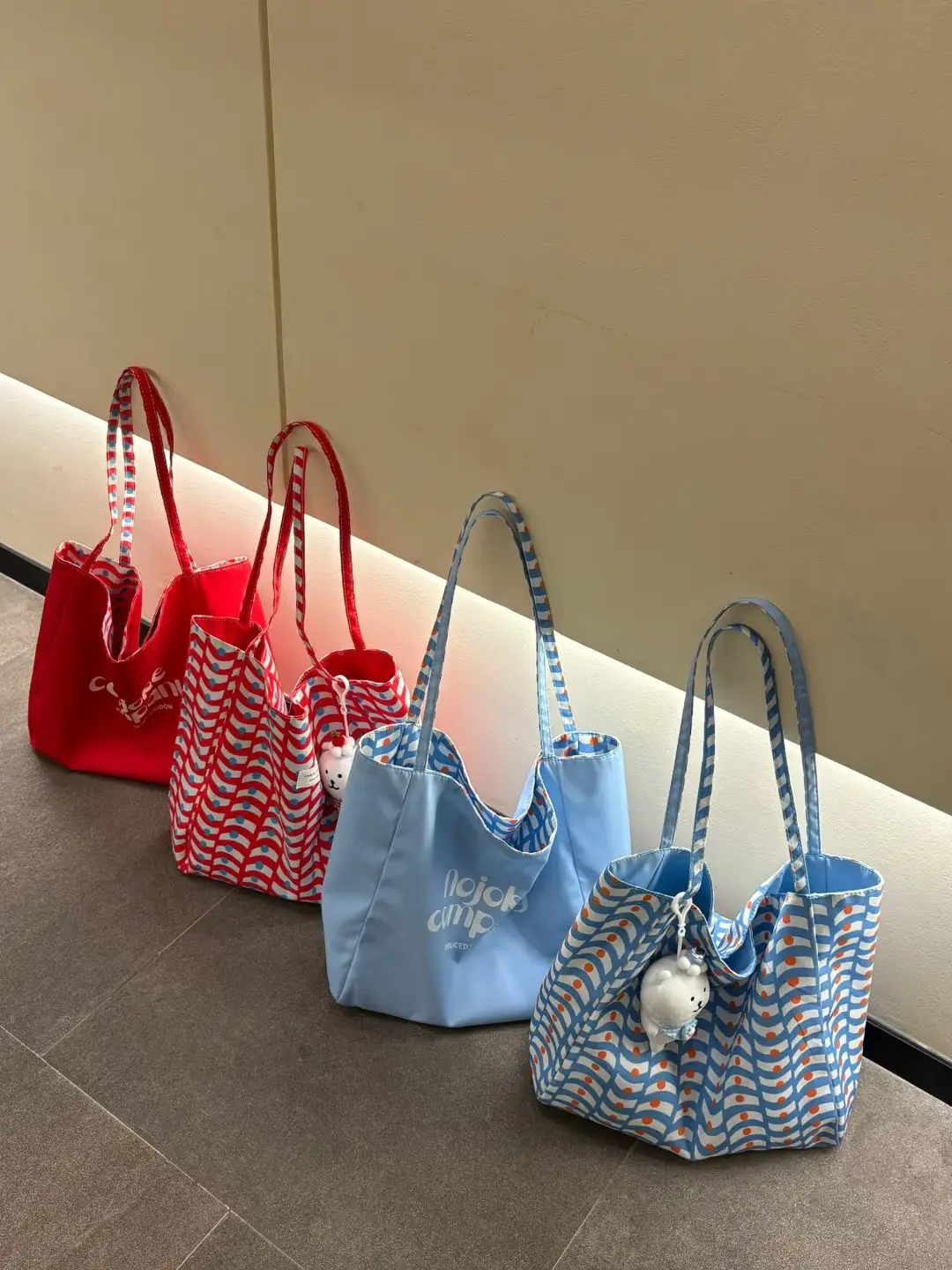 Korean Style Red White Striped Shoulder Tote Bag for Women — feature 15