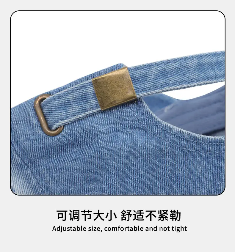 Retro Washed Denim Cap for Women Blue — feature 13