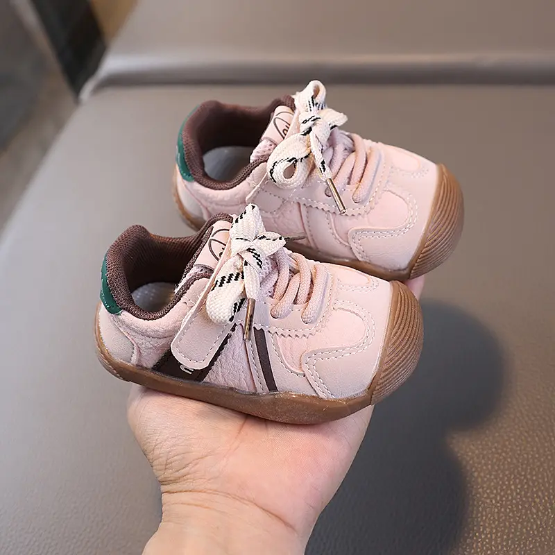 Korean Style Toddler Shoes White Red Sole