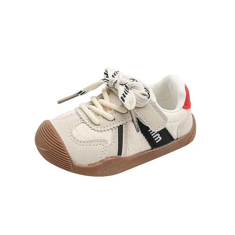 Korean Style Toddler Shoes White Red Sole