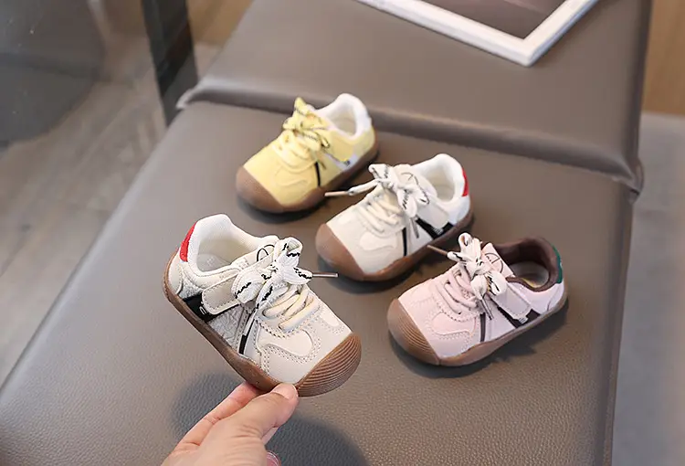 Korean Style Toddler Shoes White Red Sole — feature 1
